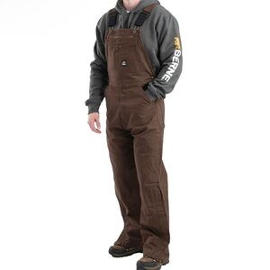 Berne Men's Unlined Washed Duck Bib Overall Size 48x32 Workwear